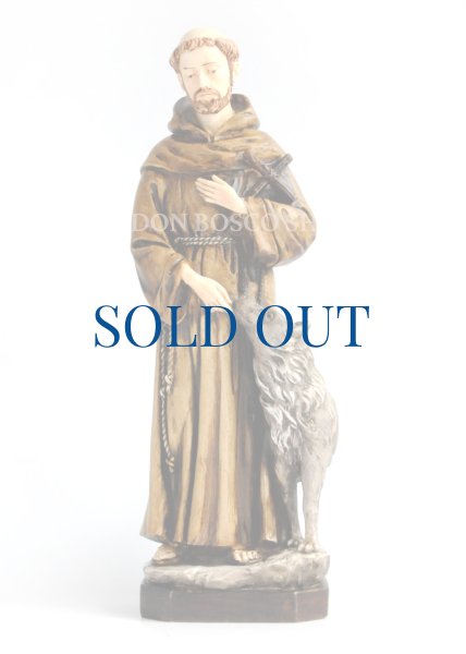 画像1: プラストマーブル製　聖フランシスコ像　32cm カラー (1)