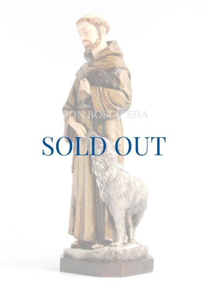 画像4: プラストマーブル製　聖フランシスコ像　32cm カラー (4)