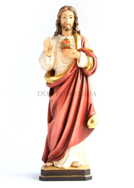 画像1: 木彫り　み心のイエス像　カラー 約30cm ※店頭在庫1点のみ (1)