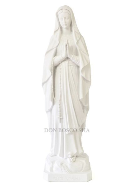 画像1: プラストマーブル製　ルルドの聖母像　白 110cm　 956B (1)