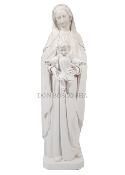 画像1: プラストマーブル製　聖母子像　約80cm 白 (1)