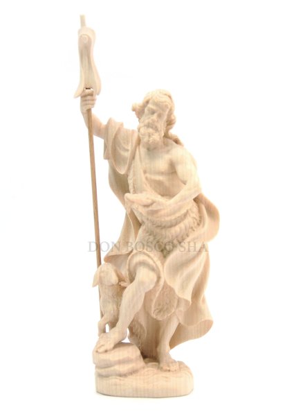 画像1: 木彫り　洗礼者聖ヨハネ像　白木 ※店頭在庫1点のみ (1)