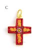 画像3: ミニ十字架　フィレンツェモザイクペンダントトップ　金メッキ (3)