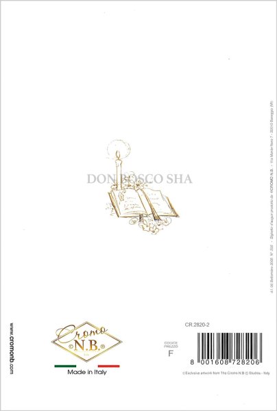 画像3: イタリア製二つ折りカード　堅信　ブルー文字+白花 (3)