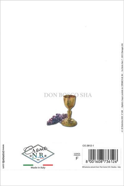 画像3: イタリア製二つ折りカード　洗礼・初聖体　イエスとぶどう (3)