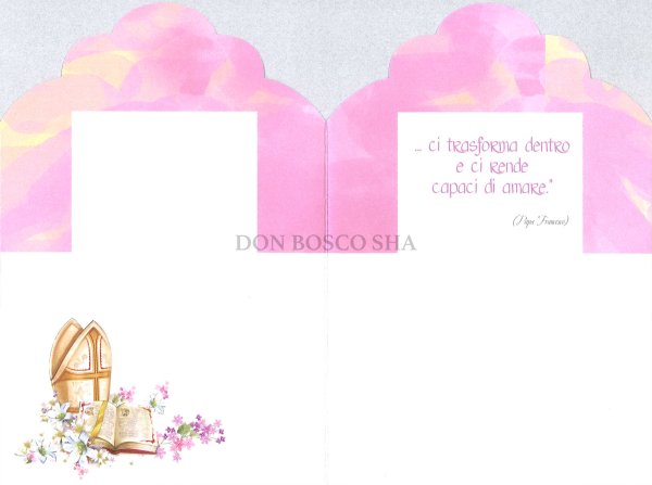 画像2: イタリア製二つ折りカード　堅信 聖霊　型抜きピンク (2)