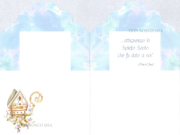 画像2: イタリア製二つ折りカード　堅信　型抜きブルー (2)