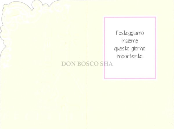 画像2: イタリア製二つ折りカード 堅信 型抜きピンク (2)