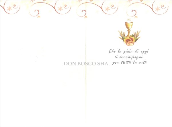 画像2: イタリア製二つ折りカード　初聖体　ひまわり (2)