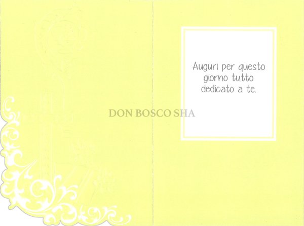 画像2: イタリア製二つ折りカード　堅信　型抜きクリーム色 (2)