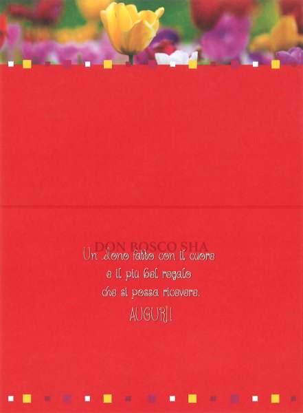 画像2: イタリア製二つ折りカード 誕生日 花 チューリップ (2)