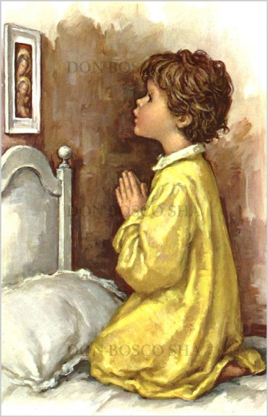 画像1: イタリア製　ご絵　ベッドで祈る子ども(※5枚セット) (1)