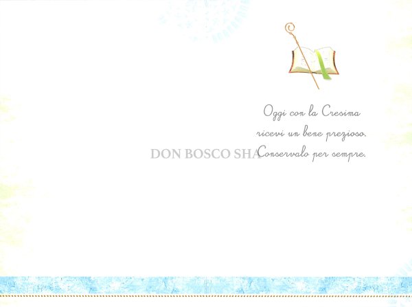 画像2: イタリア製二つ折りカード　堅信 ブルー (2)