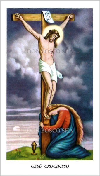 画像1: イタリア製　ご絵　十字架のイエス(裏面：祈り) (1)