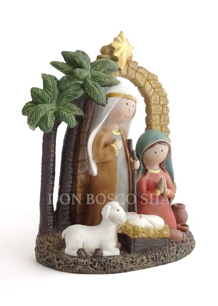 画像2: クリスマス 卓上置物 聖家族 89908 15cm (2)