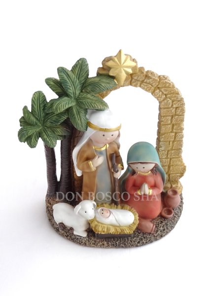 画像5: クリスマス 卓上置物 聖家族 89908 15cm (5)