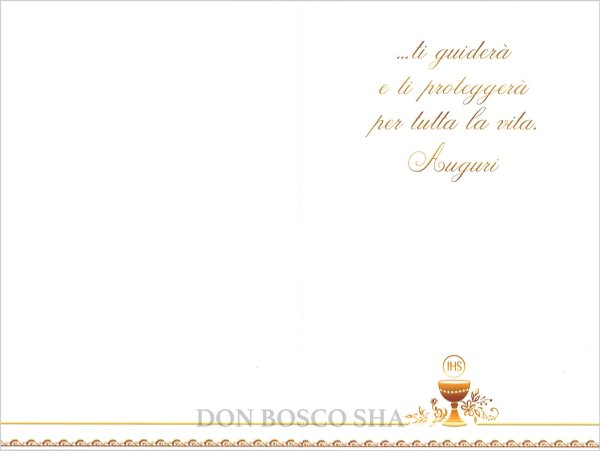 画像2: イタリア製二つ折りカード　初聖体ピンク　CO.3160-1GA　 (2)