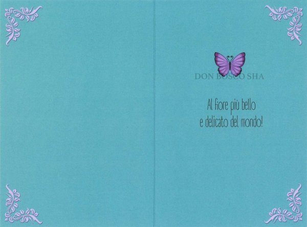 画像2: イタリア製二つ折りカード　花「お誕生日おめでとう」BC.5372-2 (2)