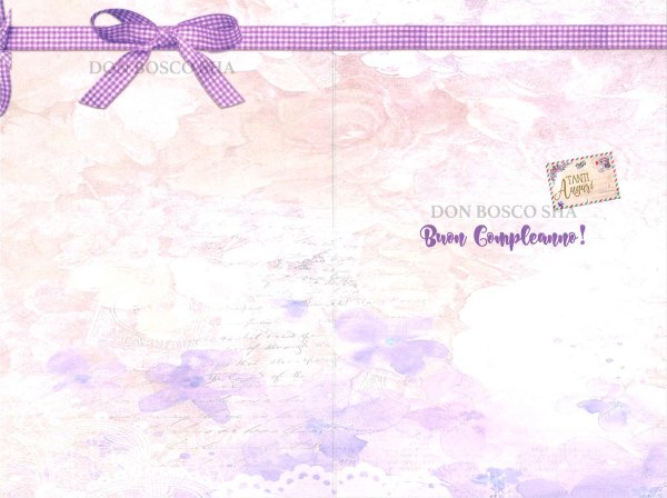 画像2: イタリア製二つ折りカード　花「お誕生日おめでとう」BC.5491-1 (2)