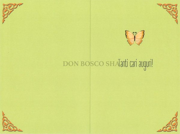 画像2: イタリア製二つ折りカード　花「お誕生日おめでとう！」BC.5372-1 (2)