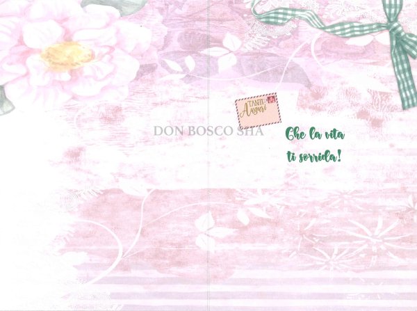 画像2: イタリア製二つ折りカード　花「おめでとう」BC.5491-2 (2)