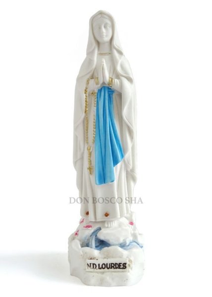 画像1: ルルドのマリア像　15cm 白+青※店頭在庫一点のみ (1)