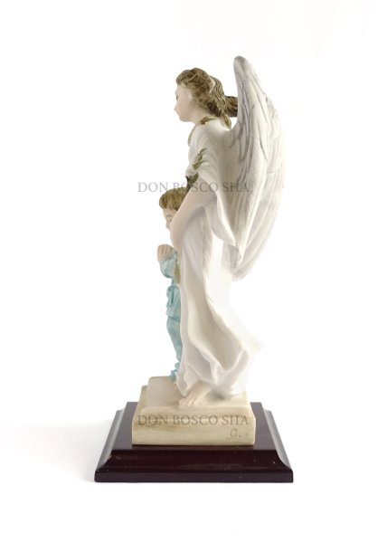 画像3: ★20%OFF★ 守護の天使と男の子像 カラー(木製台座)※在庫1点のみ (3)
