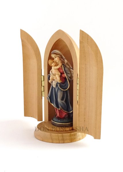 画像3: 木彫り 観音開き　聖母子像　カラー　 (3)