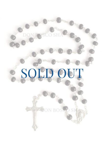 画像1: ロザリオ　木製珠　黒 (1)