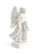 画像4: プラストマーブル製　天使と女の子像　15cm 白 (4)