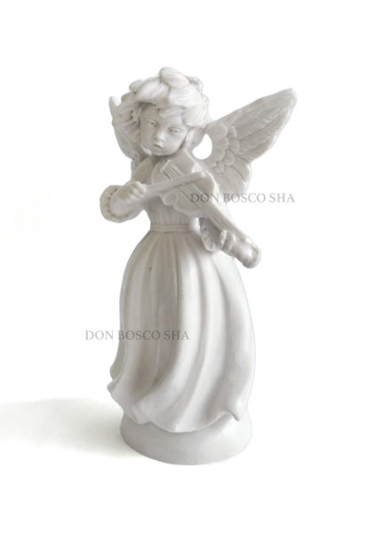 画像2: 奏楽の天使　バイオリン  約14cm 白 (2)