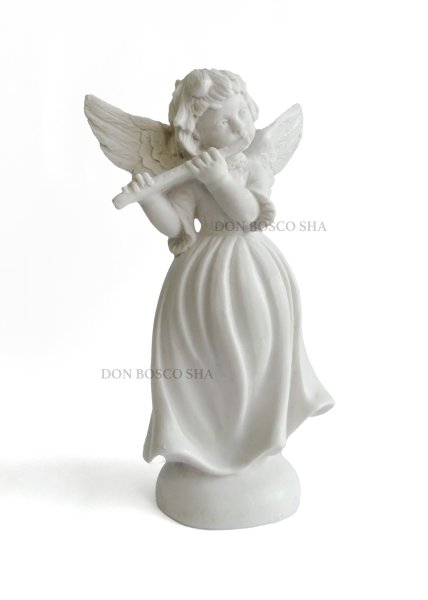 画像1: 奏楽の天使　フルート　約14cm 白 (1)