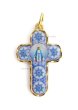 画像1: メダイ 十字型 モザイク風　無原罪の聖母 青　NB (1)