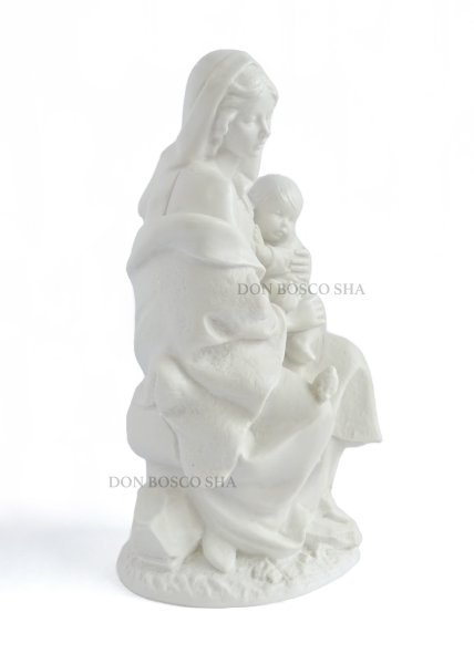 画像4: プラストマーブル製　椅子の聖母子　約22cm 白　※1点のみ (4)