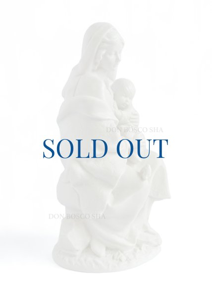 画像4: プラストマーブル製　椅子の聖母子　約22cm 白　※1点のみ (4)