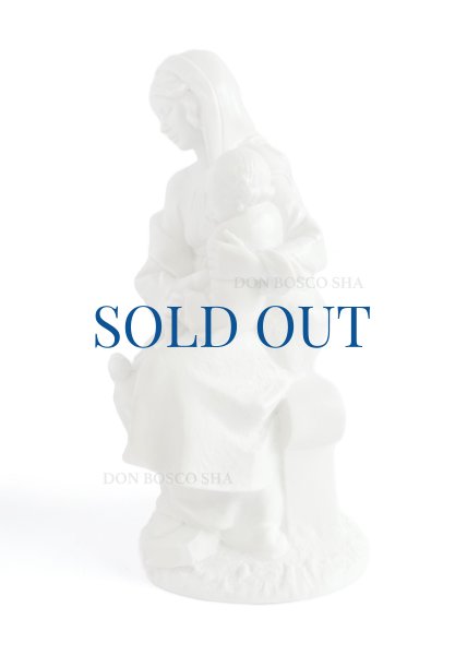 画像2: プラストマーブル製　椅子の聖母子　約22cm 白　※1点のみ (2)