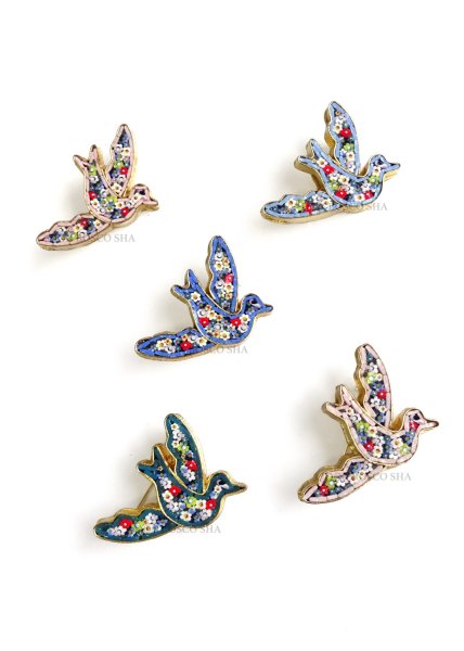 画像4: ブローチ フィレンツェモザイク　ハト (4)