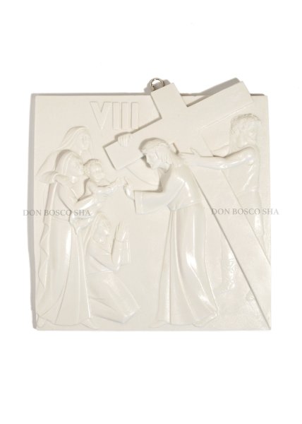 画像8: 壁掛  十字架の道行　15留セット 18cm 白 (8)