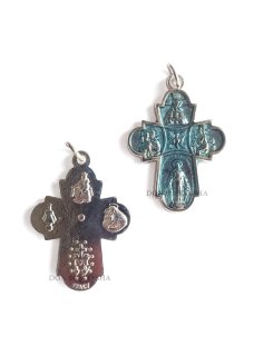 ミニ十字架 両面 信徒の十字架 カラー 金縁 - ドン・ボスコ社