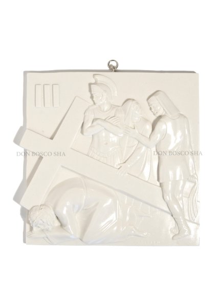 画像3: 壁掛  十字架の道行　15留セット 18cm 白 (3)