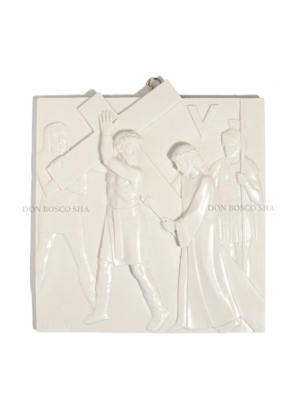 画像5: 壁掛  十字架の道行　15留セット 18cm 白 (5)