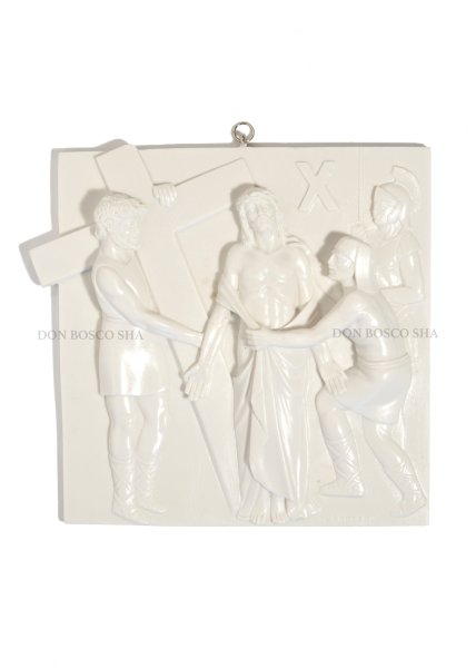 画像10: 壁掛  十字架の道行　15留セット 18cm 白 (10)