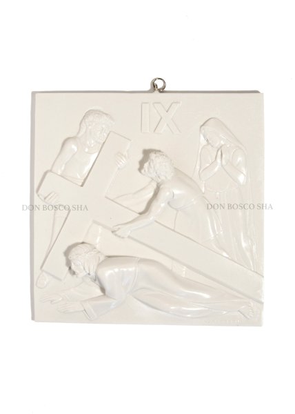 画像9: 壁掛  十字架の道行　15留セット 18cm 白 (9)