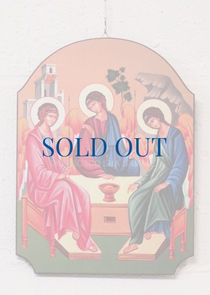 画像1: 壁掛板絵 大判　イコン 三位一体　※店頭在庫１点のみ (1)