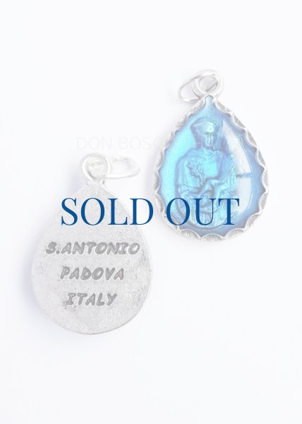 画像1: メダイ　聖アントニオ　涙型 ブルー　H18ｘW13mm (1)