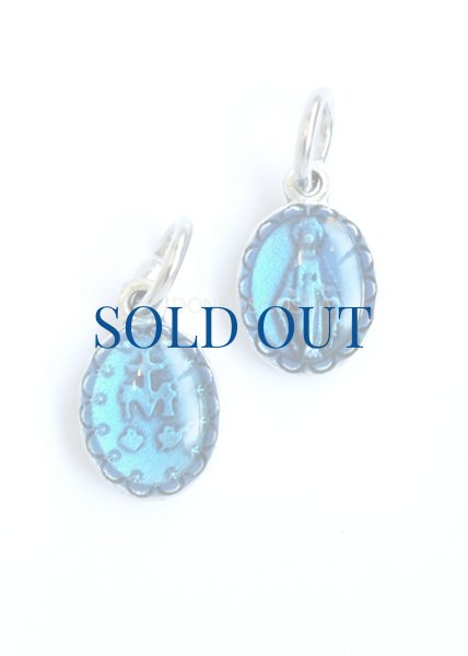 画像1: 不思議のメダイ（小）両面ブルー 10mm　※在庫僅少 (1)