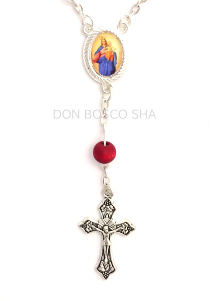 画像2: ミニロザリオ　バラの香り付き　扶助者聖母 (2)