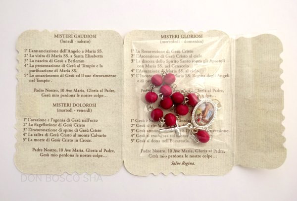 画像5: ミニロザリオ　香り付き　ルルドのマリアと聖ベルナデッタ（紙ケース入り） (5)