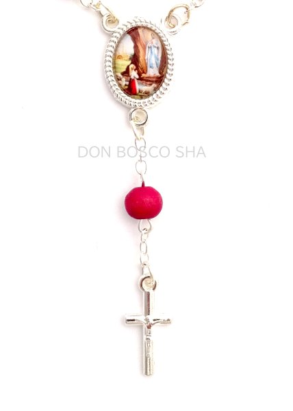 画像2: ミニロザリオ　香り付き　ルルドのマリアと聖ベルナデッタ（紙ケース入り） (2)