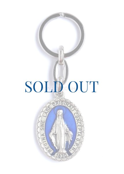 画像1: キーホルダー　不思議のメダイ 銀色+青　NB ※在庫僅少 (1)